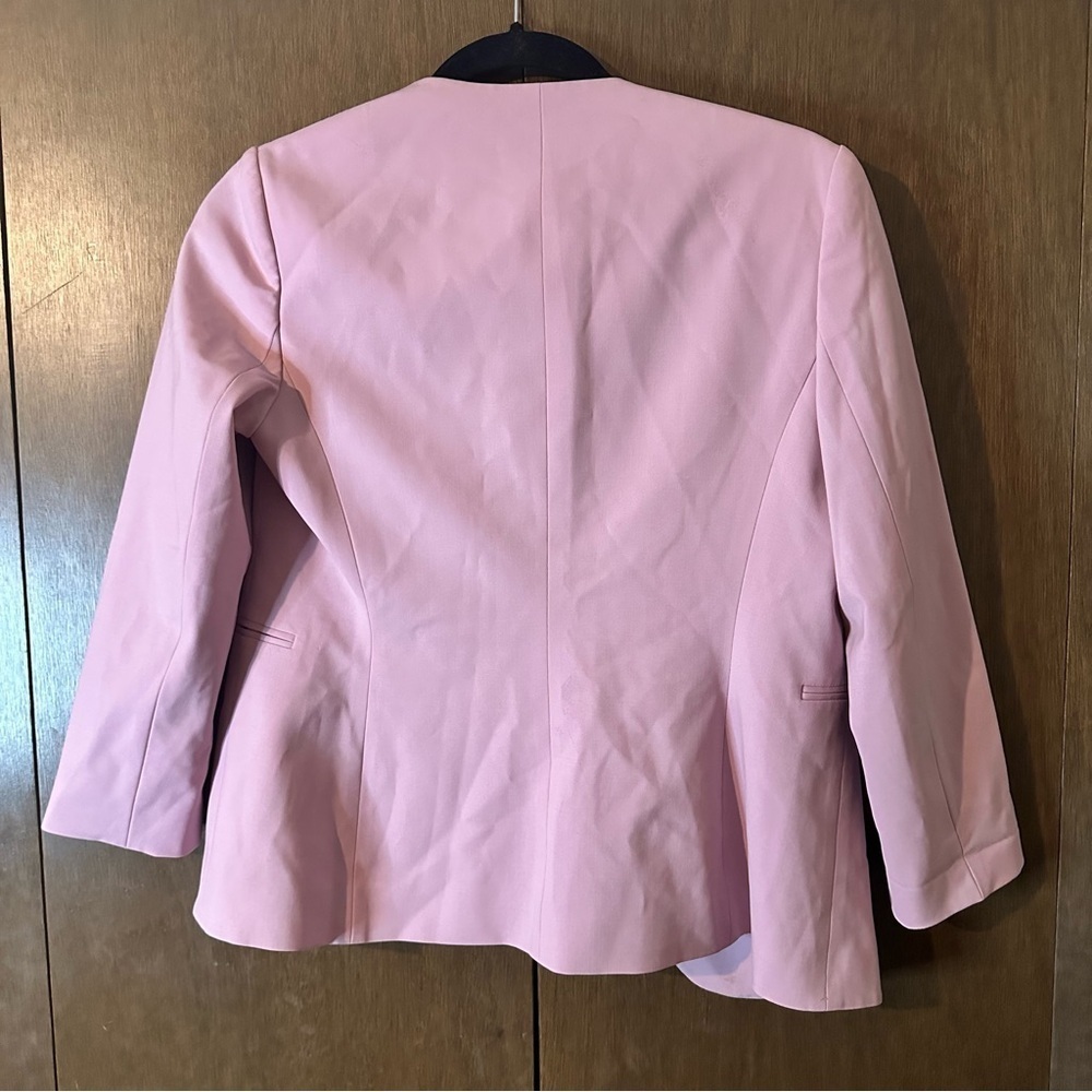 Theory Pink Berry Tint Lindrayia Blazer in Good Wool Lined Open Pockets Sz 4 - Picture 10 of 14